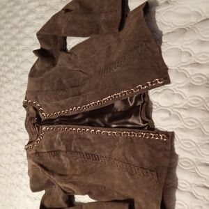 Hal Rubinstein Leather Suede Metal Trim Jacket